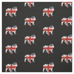 Engelse Bulldog in Union Jack Flag Stof