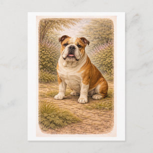 Engelse Bulldog in vintage stijl Briefkaart