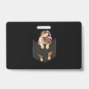 Engelse Bulldog in Zak Hondenliefhebbers Badge