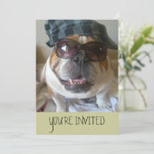 Engelse Bulldog Invitations Birthday/Any Kaart (Staand voorkant)