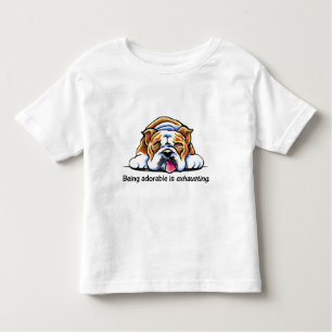 Engelse Bulldog is Schattig off-Leash Art™ Kinder Shirts