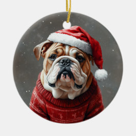 Engelse Bulldog Keramisch Ornament