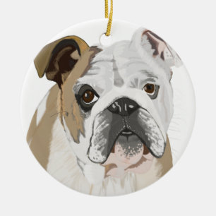 Engelse Bulldog Keramisch Ornament