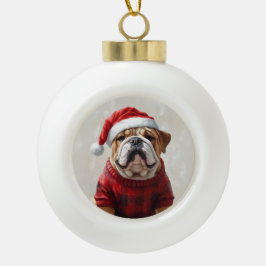 Engelse bulldog keramische bal ornament