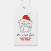 Engelse Bulldog Kerst Cadeaulabel (Achterkant)
