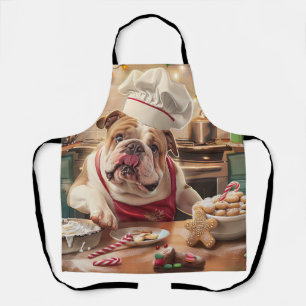 Engelse Bulldog Kerstbakken: Festive Kerstmis Schort