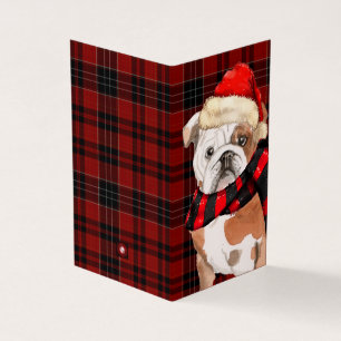 Engelse Bulldog kerstfeest Red Holiday Pset Kaart