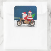 Engelse Bulldog kerstkerstkerstkerstman Vierkante Sticker (Tas)