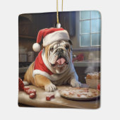 Engelse Bulldog Kerstkoekjes Vakantie Keramisch Ornament (Links)