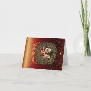 Engelse Bulldog Kerstmis Feestdagen Kaart