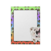 Engelse Bulldog kleurful dog paw patroon Blocnote (Gedraaid)