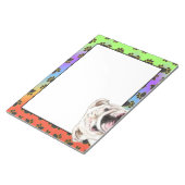Engelse Bulldog kleurful dog paw patroon Blocnote (Schuin)
