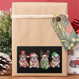 Engelse Bulldog Liefhebber Kerstmis Hond Moeder Ke Rechthoekige Sticker