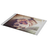 Engelse Bulldog Lying Dog | Dog Photo Snijplank (Hoek)