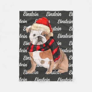 Engelse Bulldog met Dog's Name Pet Fleece Deken