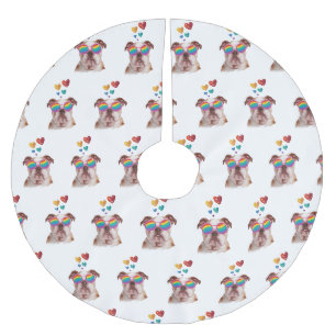 Engelse Bulldog met Hartjes Valentijnsdag  Kerstboom Rok