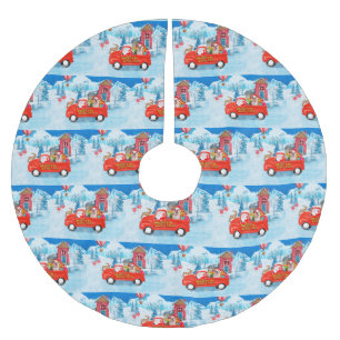 Engelse Bulldog met kerstcadeau Truck Snow Kerstboom Rok