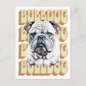 Engelse Bulldog met Retro Font Briefkaart (Voorkant)