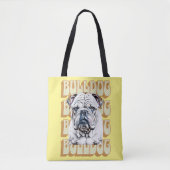 Engelse Bulldog met Retro Font Draagtas (Voorkant)