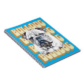 Engelse Bulldog met Retro Font Notitieboek (Rechterzijde)