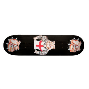Engelse Bulldog met tribale Tattoos Skateboard