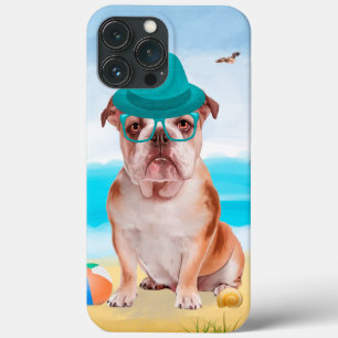 Engelse Bulldog op Beach iPhone 13 Pro Max Hoesje