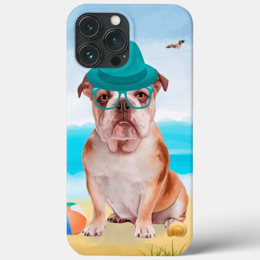 Engelse Bulldog op Beach Case-Mate iPhone Case (Achterkant)