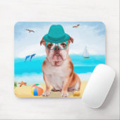 Engelse Bulldog op Beach Muismat (Met muis)