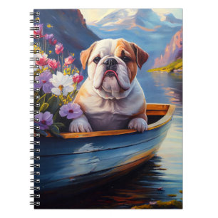 Engelse Bulldog op een peddel: een Schilderachtig Notitieboek