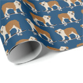 Engelse Bulldog op skateboard wrappaper Cadeaupapier (Rol Hoek)