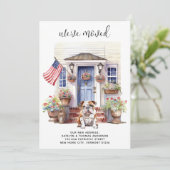 Engelse Bulldog Patriotic Custom Pet Dog Bewegen Aankondiging (Staand voorkant)