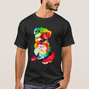 Engelse Bulldog Psychedelic Art Hippie Dog mama T-shirt