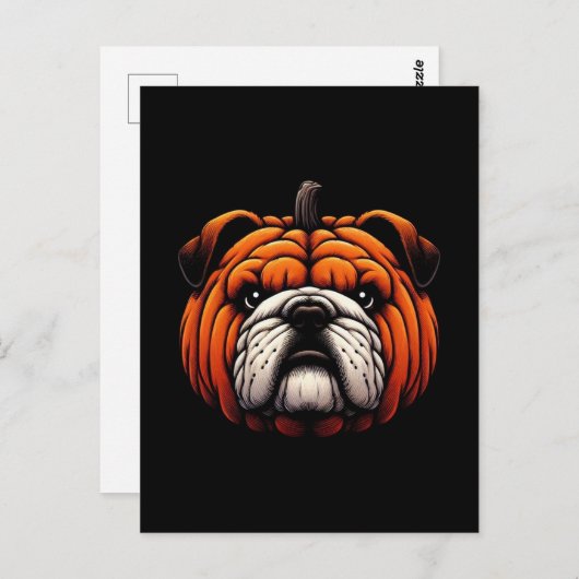Engelse Bulldog Pumpkin - Halloween Dog Briefkaart (Voorkant / Achterkant)