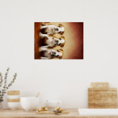 Engelse Bulldog Puppies Echt waar Poster (Keuken)