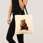 Engelse Bulldog Puppy Dog Canvas tas (Voorkant (product))