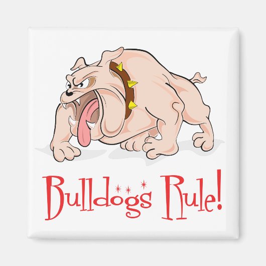 Engelse Bulldog Puppy Dog Cartoon Magnet Magneet (Voorkant)
