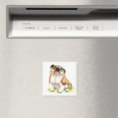 Engelse Bulldog Puppy Dog Cartoon Magnet Magneet (Insitu (Vaatwasser))