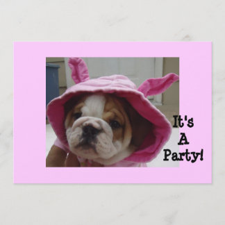 Engelse bulldog Puppy Invitations Kaart