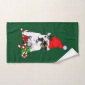 Engelse Bulldog Puppy Kerstmis Bad Handdoek (Handdoek)