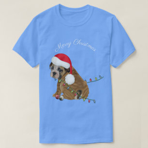 Engelse Bulldog Puppy Kerstmis T-shirt