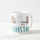 Engelse Bulldog Puppy Photo Collage Dog Kerstmis Koffiemok (Voorkant rechts)