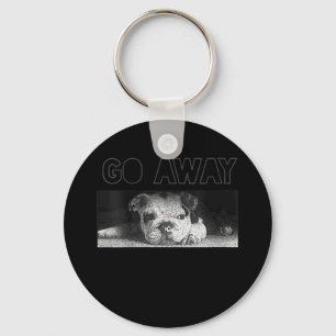 Engelse Bulldog Puppy Social Distance gaat weg Sleutelhanger