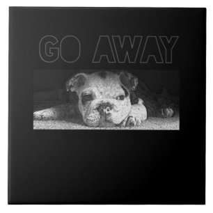 Engelse Bulldog Puppy Social Distance gaat weg Tegeltje