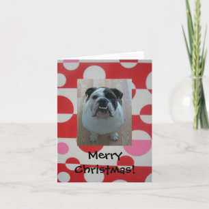 Engelse bulldog puppy Vrolijke kerstkaarten Feestdagen Kaart