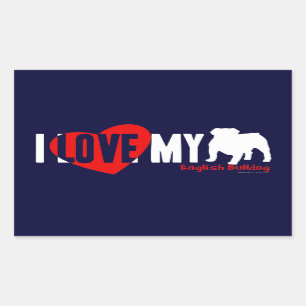 Engelse Bulldog Rechthoekige Sticker