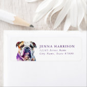 Engelse Bulldog Return-adreslabels Etiket (Insitu)