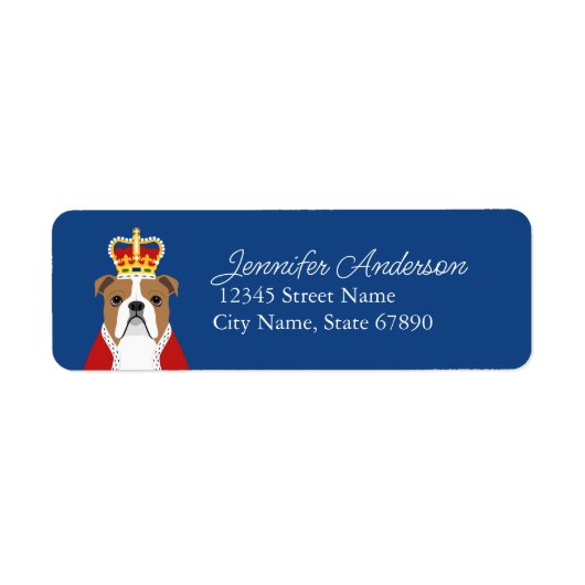 Engelse Bulldog Return-adreslabels Etiket (Voorkant)