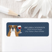 Engelse Bulldog Return-adreslabels Etiket (Insitu)