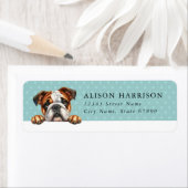 Engelse Bulldog Return-adreslabels Etiket (Insitu)