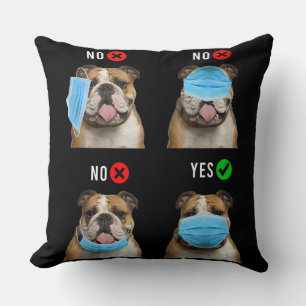 Engelse Bulldog Right Draag Face Mask Tanktop Kussen